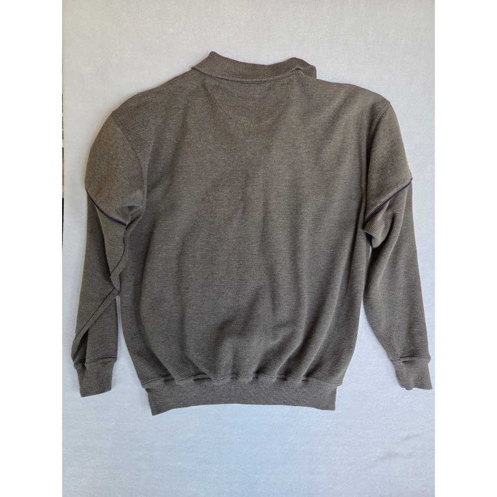 VTG Knights Sportswear Mens M Polo Sweatshirt Olive Green Preppy Old Money Rugby - Picture 4 of 7